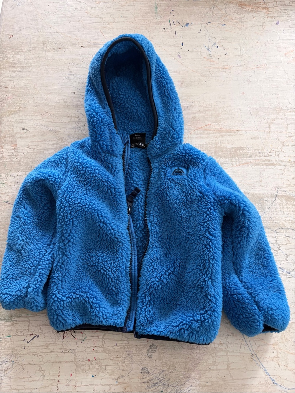 Snozu Bright Blue Sherpa Hooded Zip Jacket for Kids